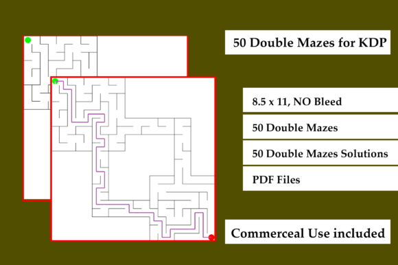 Download 50 Double Mazes for KDP Activity Book - Activity book Collection