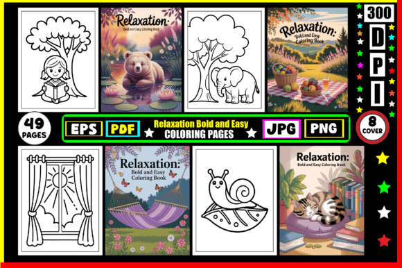 Download Relaxation: Bold and Easy Coloring Pages - Relaxation Collection