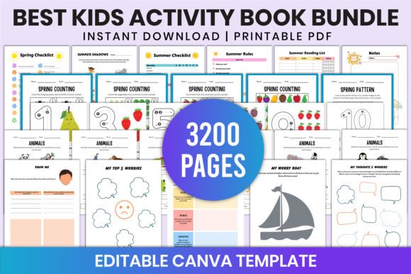 Download Best Kids Activity Book Bundle for Canva - Activity book Collection